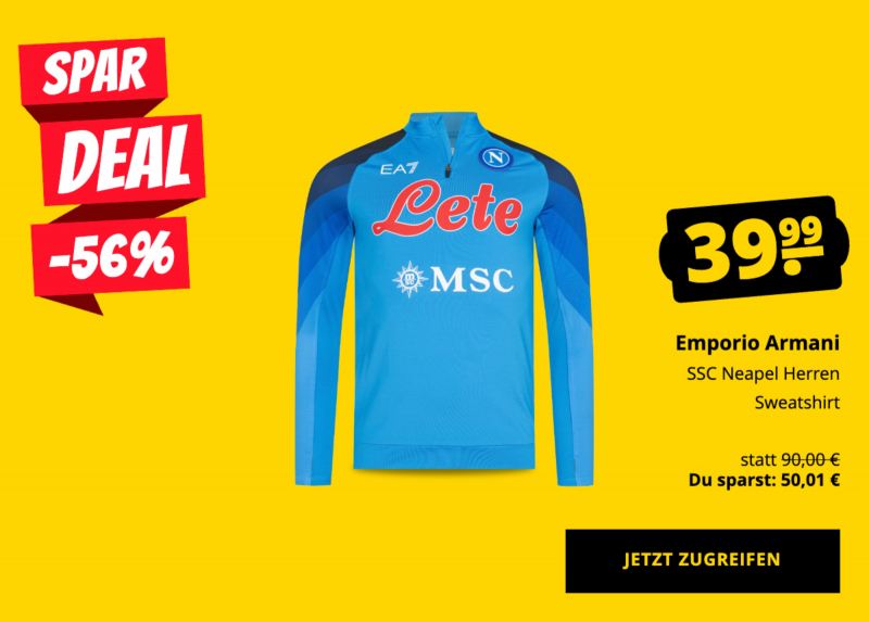 Emporio Armani SSC Neapel Herren Sweatshirt nur 39,99 €!