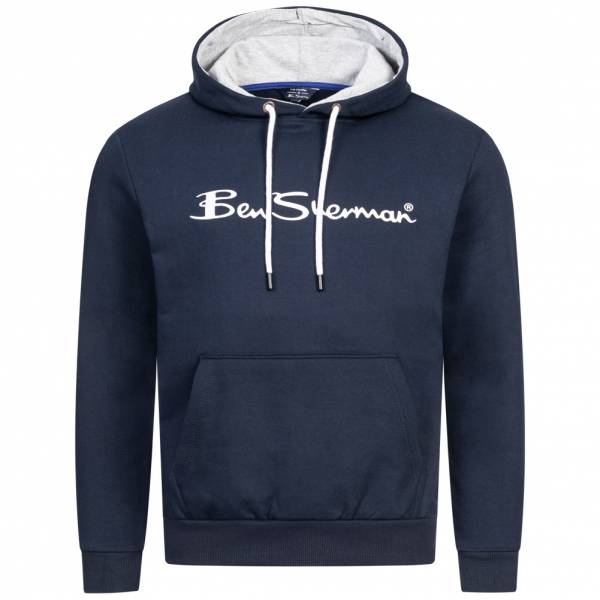 BEN SHERMAN Casual Mężczyźni Bluza z kapturem 0067810-GRANATOWY