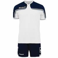 Maillot de foot Givova avec Short Kit America blanc / bleu marine