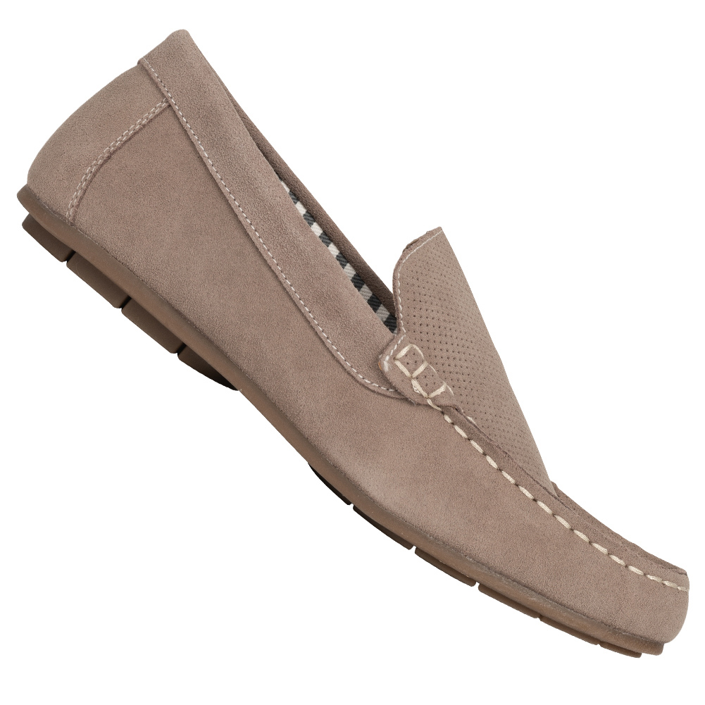 LIVERGY Mokassins Herren Leder Slipper Schuhe Beige