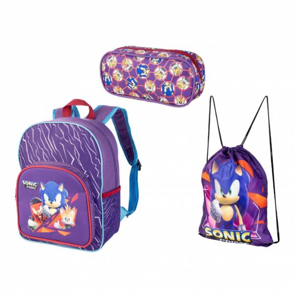 Sonic the Hedgehog Niño De vuelta a la escuela Conjunto 3 piezas. Mochila, Bolso, carpeta 1244561
