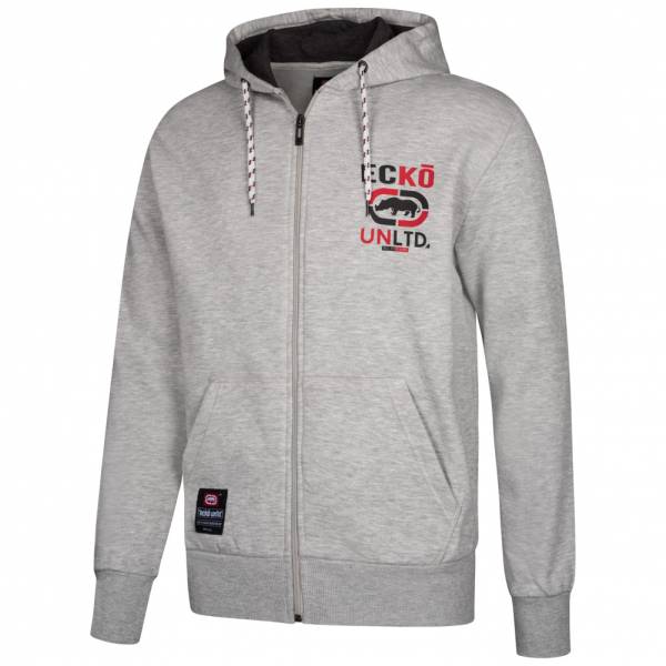 Ecko Unltd. Millbrook Zip Logo Hoody Herren Sweatjacke ESK4304 Ath Grey Marl