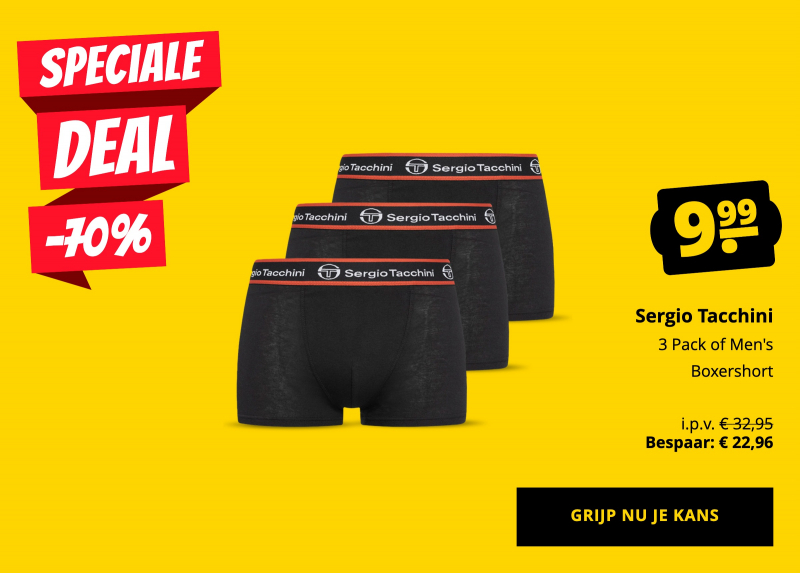 Sergio Tacchini 3 Pack of Men's Boxershort slechts 9,99 €!