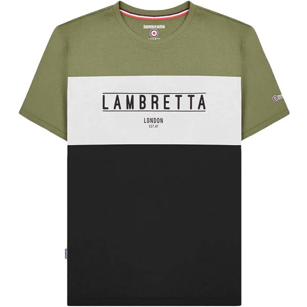 Lambretta Panel Heren T-shirt SS1083-K/BL/WIT