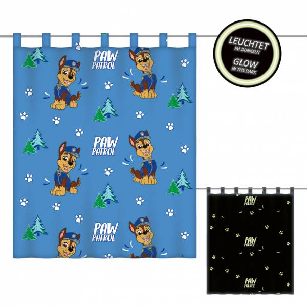 Cortina Patrulla Canina 140 x 160 cm luminiscente 6632404001560