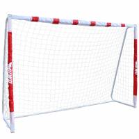 MUWO Grande cage de football en acier 3 x 2 m rouge/blanc