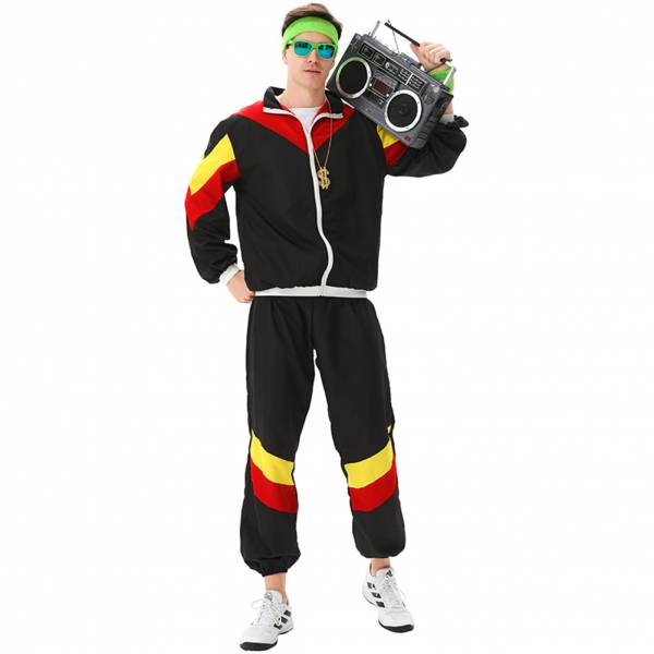 MAASKANTJE &quot;Gärry&quot; Retro 90er Jahre Trainingsanzug Kostüm schwarz