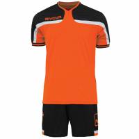 Givova football set jersey with Short Kit America orange / black