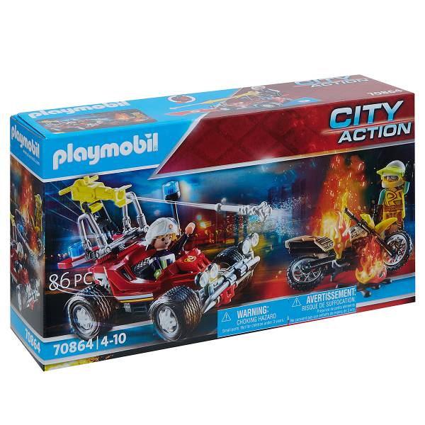 PLAYMOBIL® Intervento dei vigili del fuoco con carrozza antincendio 70864