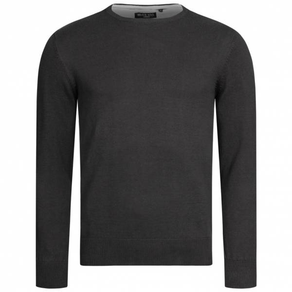 BRAVE SOUL Testament Crew Neck Hommes Sweat-shirt MK-41TESTAMENTB DK CHARCOAL