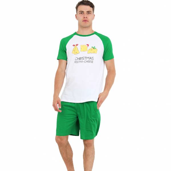 BRAVE SOUL Christmas Cheese Herren Pyjama Set MLWS-149CHEESE