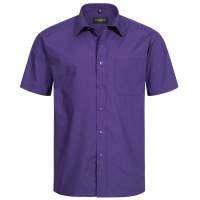 Camisa de hombre de popelina de poliéster y algodón de manga corta RUSSELL 0R935M0-Púrpura