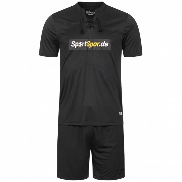 Zeus x Sportspar.de Legend Fußball Set Trikot mit Shorts schwarz
