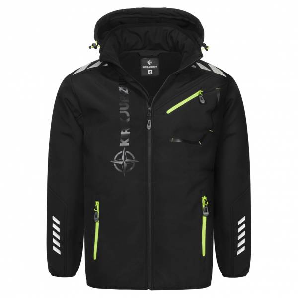 KIRKJUBØUR® &quot;Alvik&quot; Hombre Chaqueta SOFTSHELL columna de agua 10.000 mm negro/verde