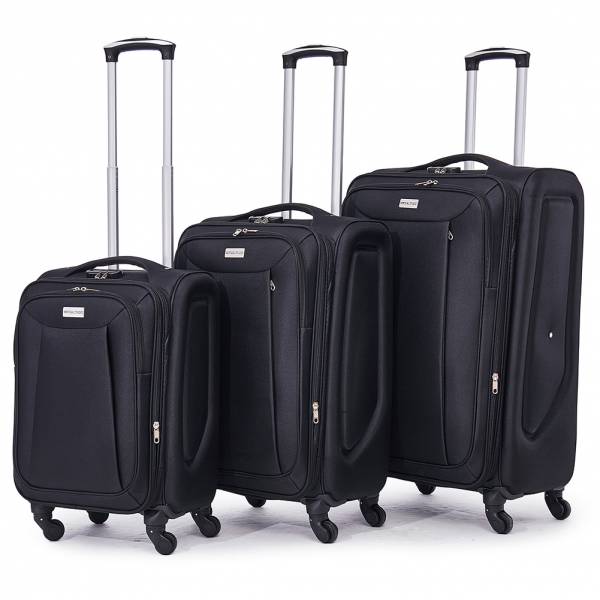 VERTICAL STUDIO &quot;Tromso&quot; 20&quot; 24&quot; 28&quot; fabric suitcase Set of 3 black