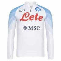 SSC Neapel EA7 Emporio Armani Cremallera de 1/4 Hombre Sudadera de entrenamiento blanco EASSCN23T05-WHITE