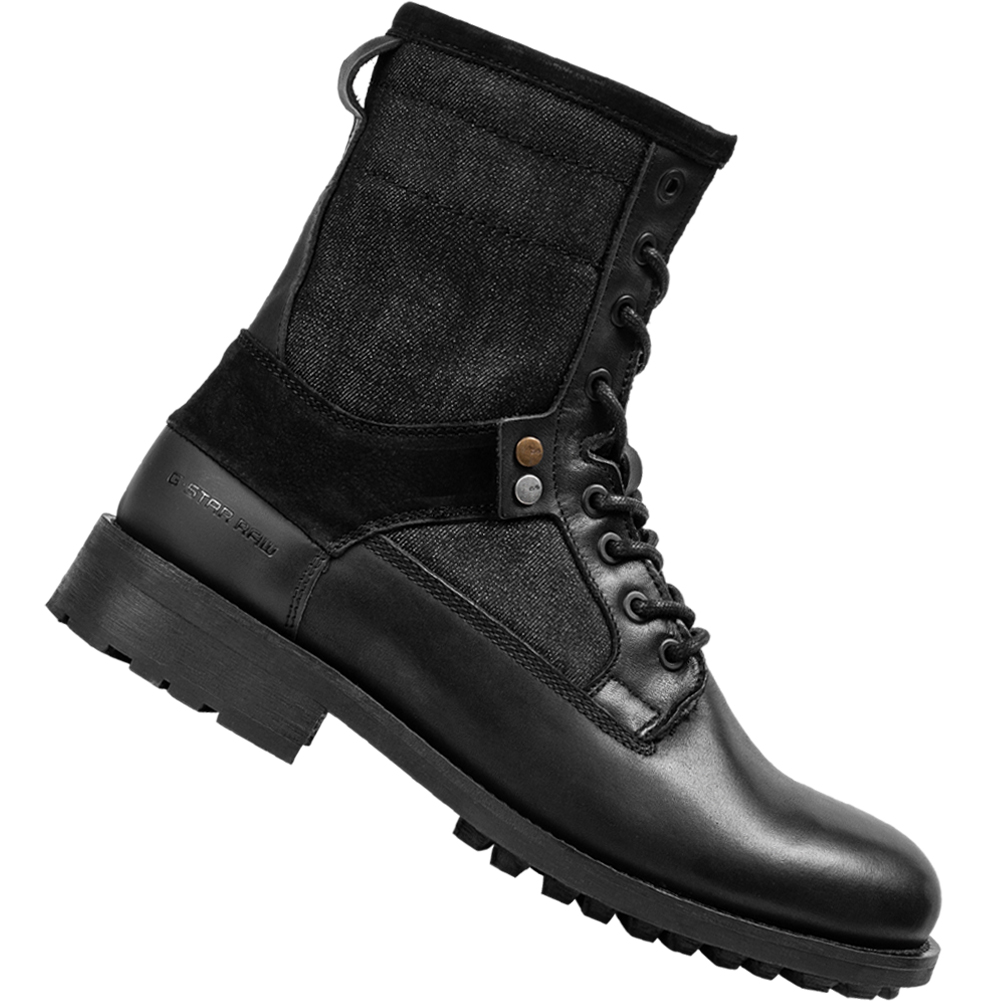G-STAR RAW PATTON VI High Heren Enkellaarzen met veters 2142 012802 BLK |  sport-korting.nl