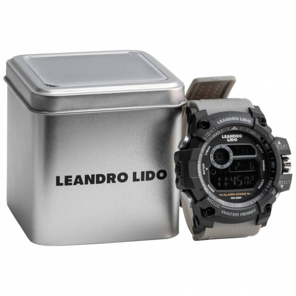 LEANDRO LIDO "Rimini" Unisex Sport Uhr hellgrau