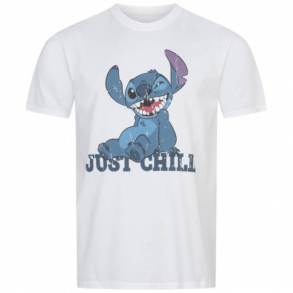 Disney Stich Just Chill Hommes T-shirt DIMTS081WHT