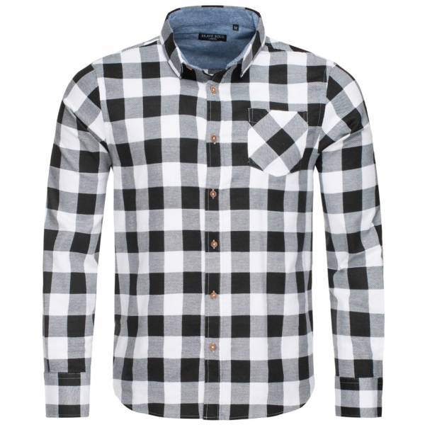 BRAVE SOUL Jack Check Print Flannel Herren Karo Hemd MSH-69JACK White/Black