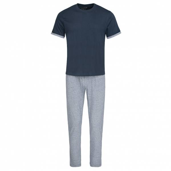 BRAVE SOUL Alvin Cotton Marl Co-Ord Pyjama Schlafanzug MLWS-451ALVINB Navy
