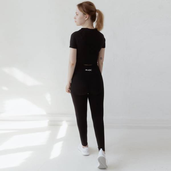 JELEX "Chiara" Donna Top da fitness a maniche corte nero