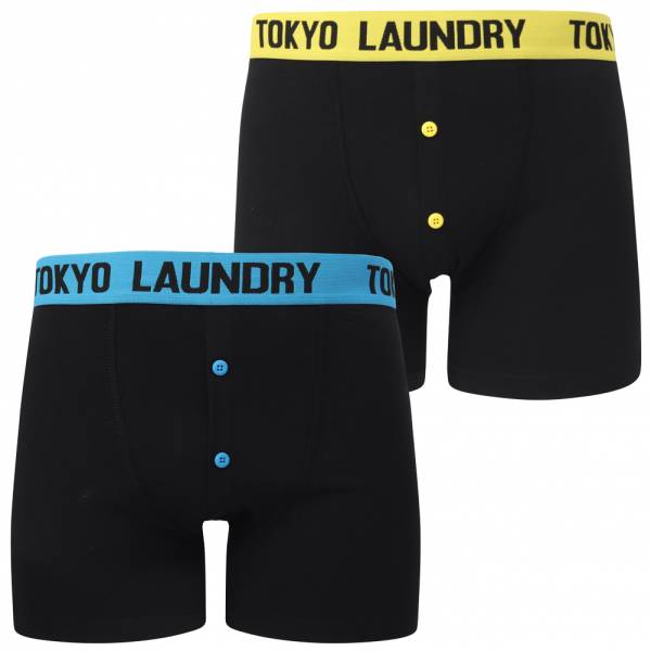 Tokyo Laundry Nelson 2er-Pack Herren Boxershorts 1P13377 Butter/Blue