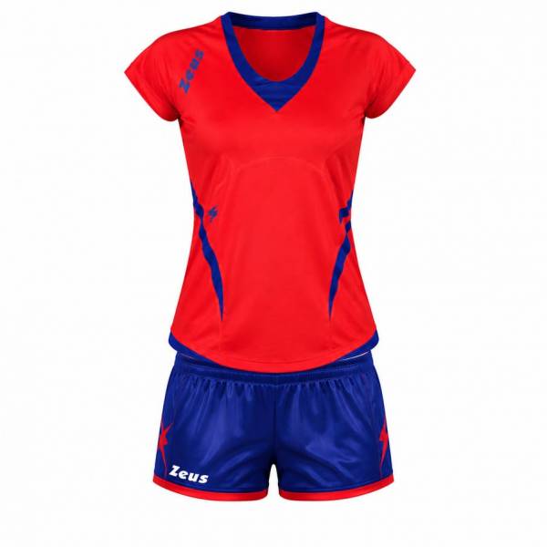 Zeus Kit Manila Donna Maglietta sportiva + Shorts rosso/blu