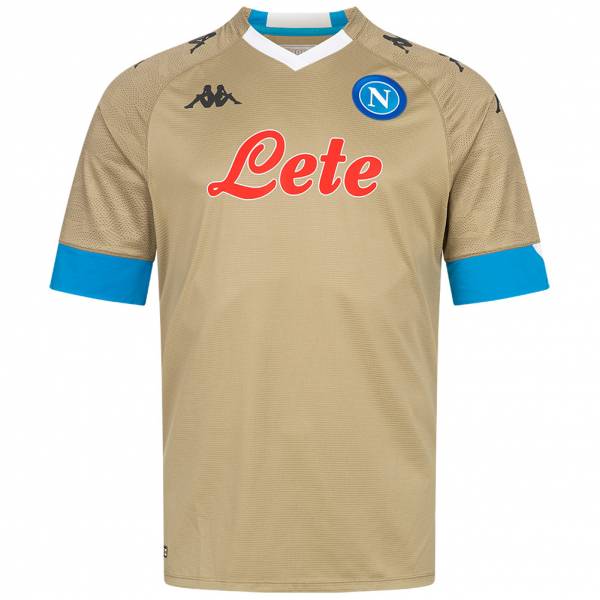 SSC Napoli Kappa UEFA Pro Uomo Maglia 31126VW-BEIGE AZZURRO