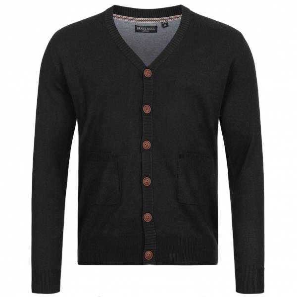 BRAVE SOUL Ghazali Strickjacke Herren Cardigan MK-248GHAZALIF JET BLACK