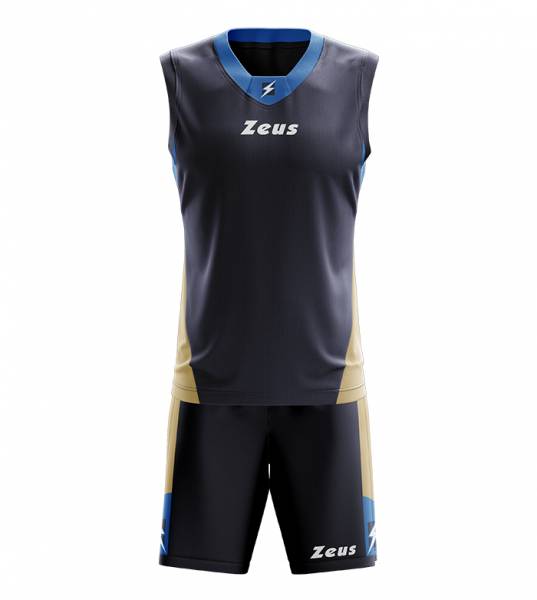 Zeus Kit King Maglia da basket + Shorts blu/royal blue
