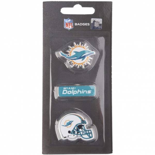 Dolphins de Miami NFL Pins métalliques Ensemble de 3 BDNFL3PKMD