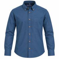 BEN SHERMAN Plain Casual Hombre Camisa de manga larga 1014011-BLUEDENIM