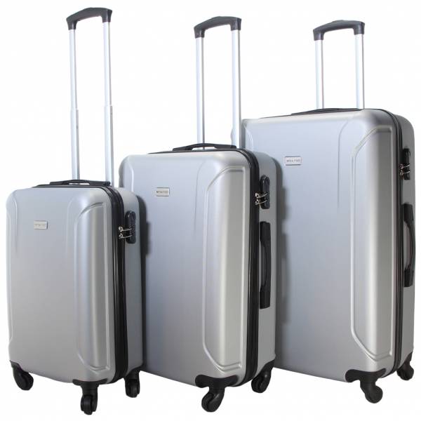 VERTICAL STUDIO &quot;Linköping&quot; Suitcase Set of 3 20&quot; 24&quot; 28&quot; silver