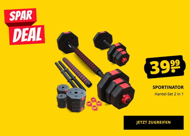 SPORTINATOR Hantel-Set 2 in 1 nur 39,99 €!