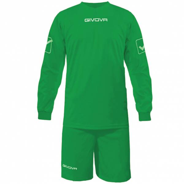 Givova Calcio Set Maglietta a maniche lunghe con Short Kit Givova verde