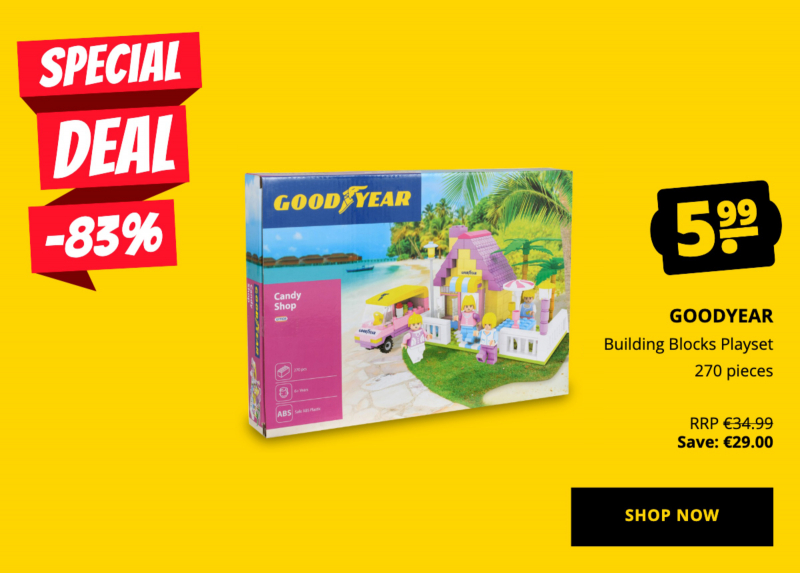 GOODYEAR Building Blocks Playset 270 pieces only 5,99 €!