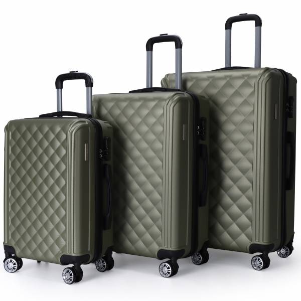VERTICAL STUDIO &quot;Trondheim&quot; 20&quot; 24&quot; 28&quot; Suitcase Set of 3 olive