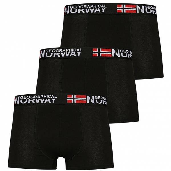 Geographical Norway Uomo Boxer Set da 3 nero Pack-3-Nero