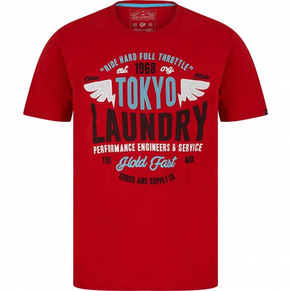Tokyo Laundry Ferndale Hommes T-shirt 1C18111 Cerise Barados