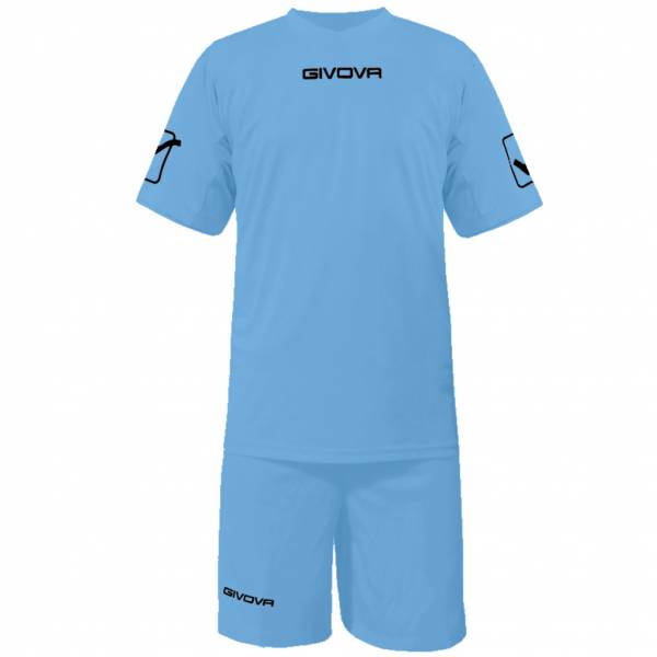 Givova Fußball Set Trikot mit Short Kit Givova hellblau