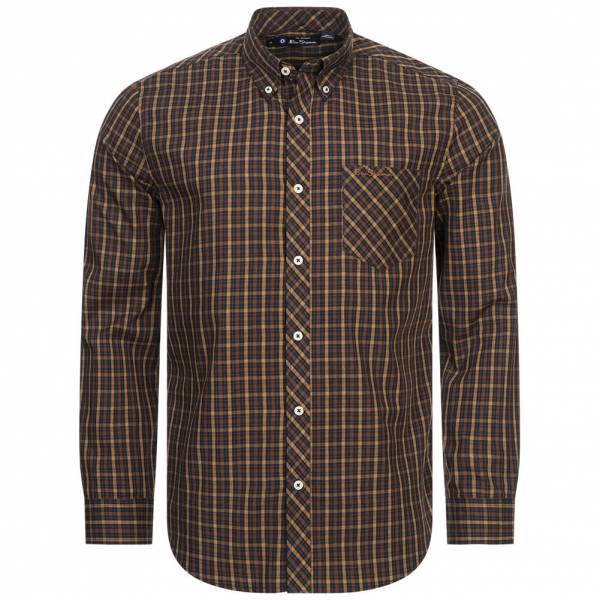 BEN SHERMAN House Check Hombre Camisa de manga larga 0077861-MARINA