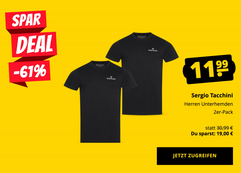 Sergio Tacchini Herren Unterhemden 2er-Pack nur 11,99 €!