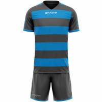 Givova Tenue de rugby Maillot avec short gris/turquoise