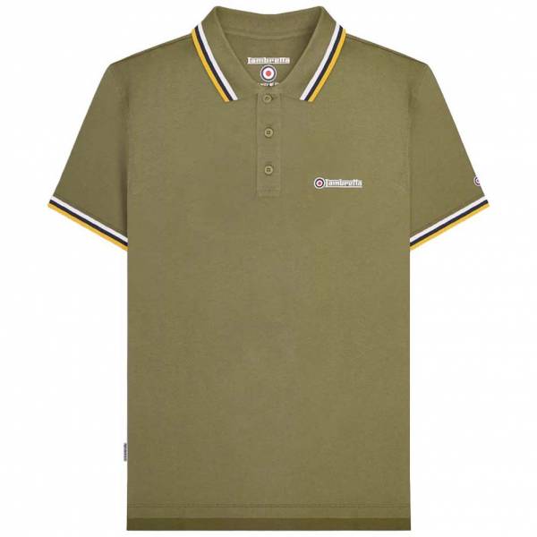 Lambretta Triple Tipped Uomo Polo SS1650-KHAKI-WNG