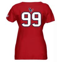 Houston Texans Majestic #99 J.J. Watt NFL Damen T-Shirt MHT3724RD