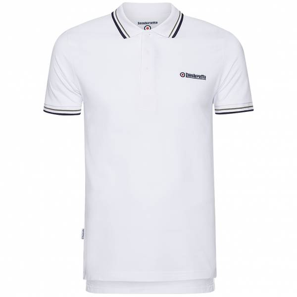 Lambretta Twin Tipped Hommes Polo SS1608-W/LG/N