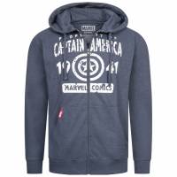 MARVEL Comics Captain America Uomo Felpa con zip e cappuccio FBMZH657HNY