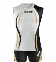 Zeus Kit Klima Damen Sport Trikot + Shorts bianco/nero