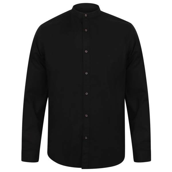 Tokyo Laundry Kampala Grandad Collar Herren Hemd 1H9635 Black